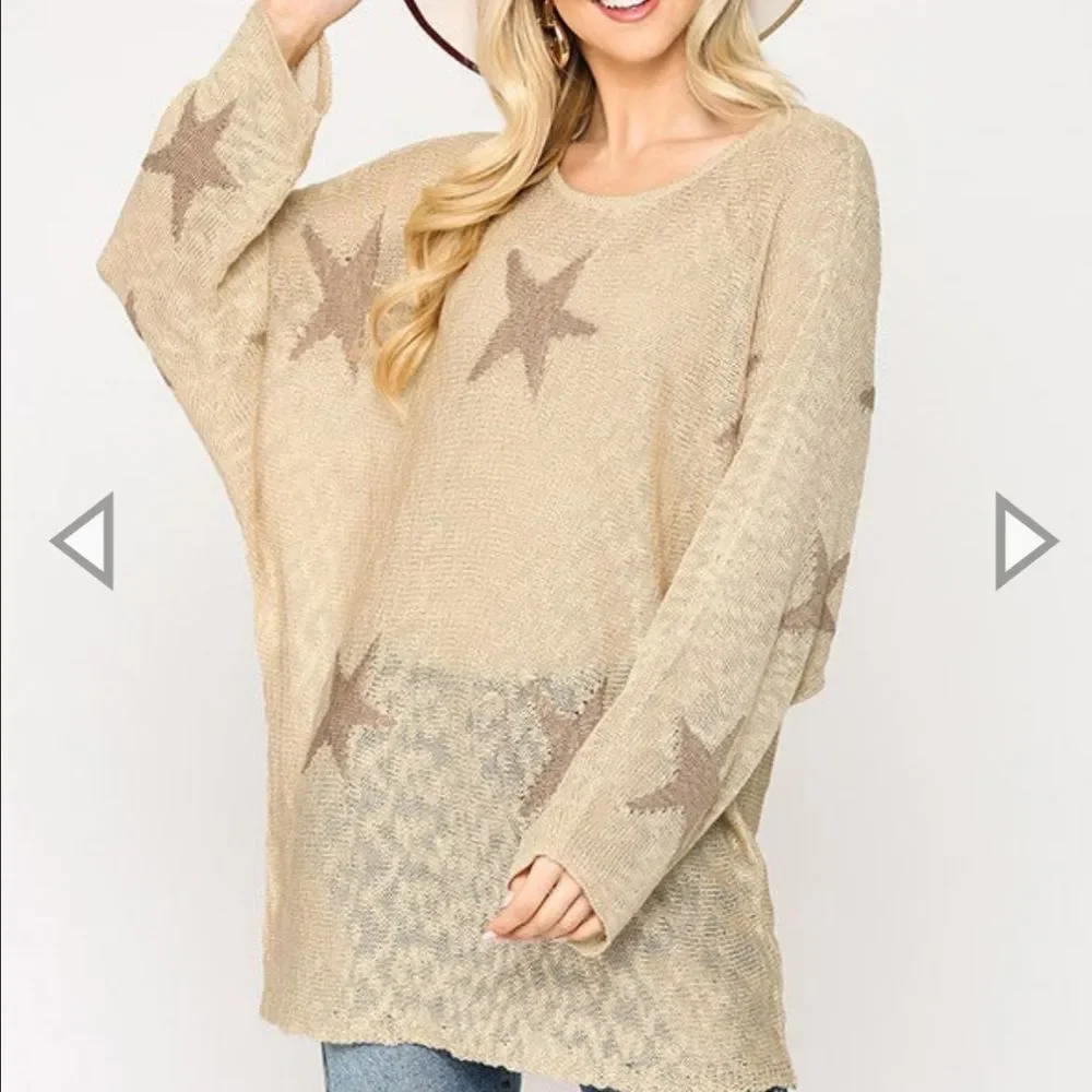 Gigio USA Sand Stars Dolman Sweater - L